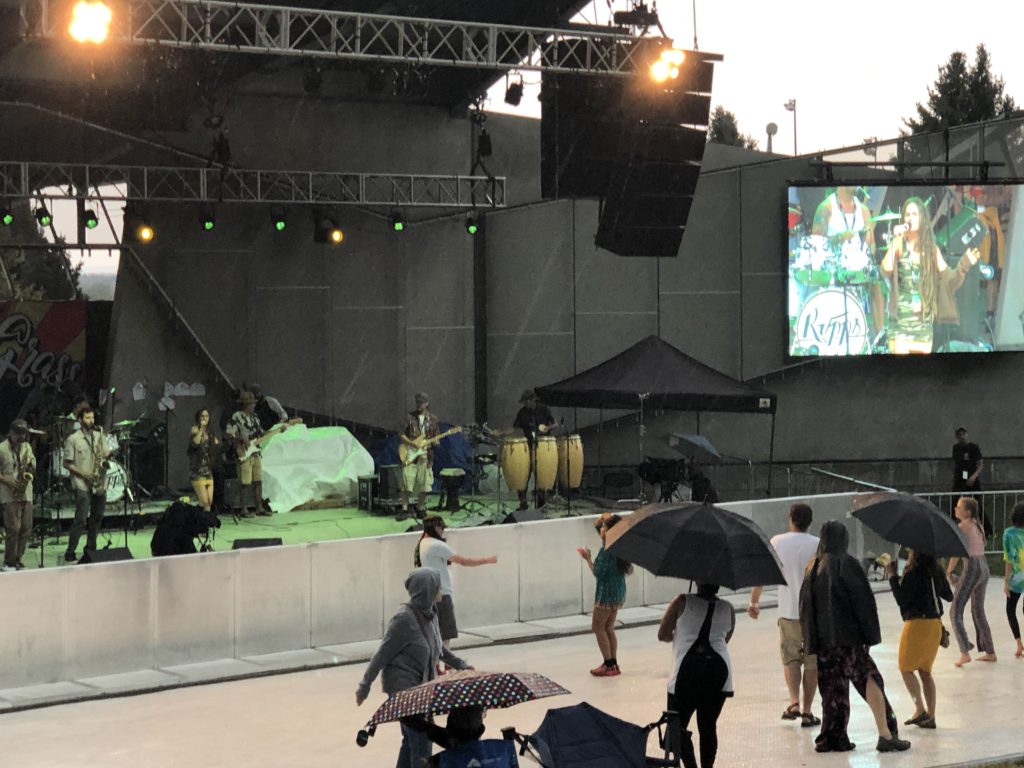 Dancing in the rain at Reggae on the Grass 2019