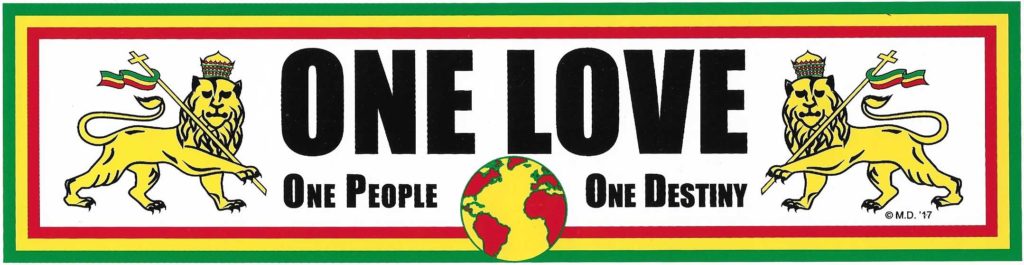 One Love rasta sticker reggae sticker bumber sticker