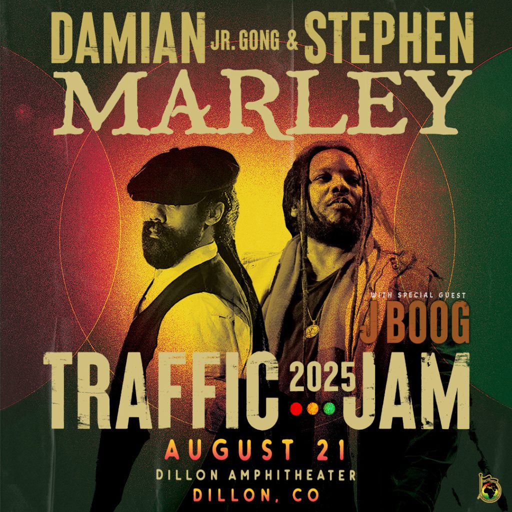 Damian and Stephen Marley Traffic Jam 2025 Tour Flyer Colorado