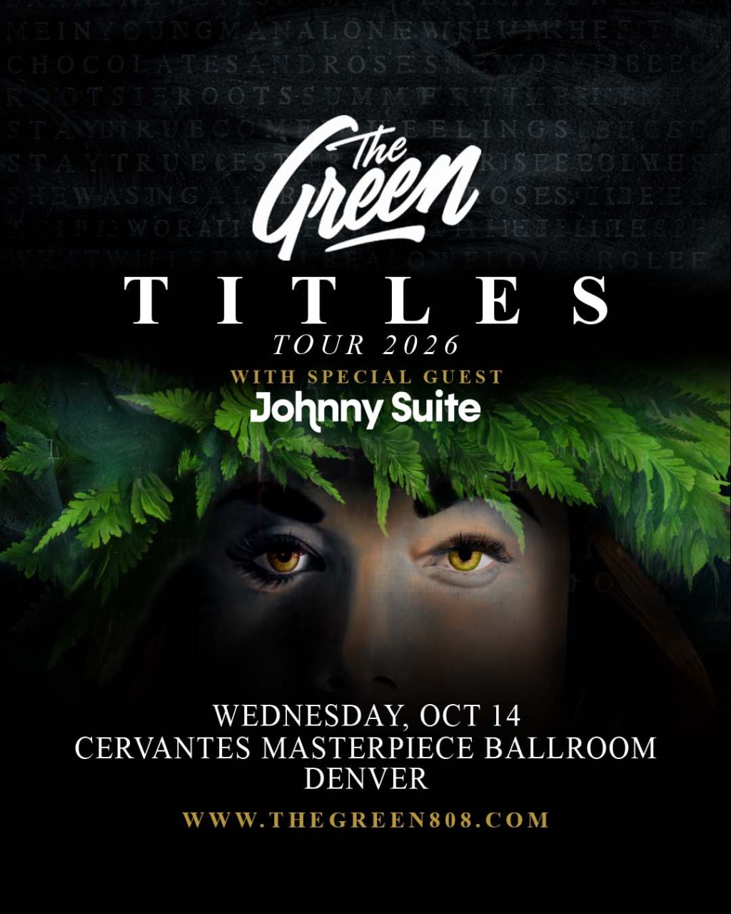 The Green with Johnny Suite at Cervantes in Denver 2026 concert flyer