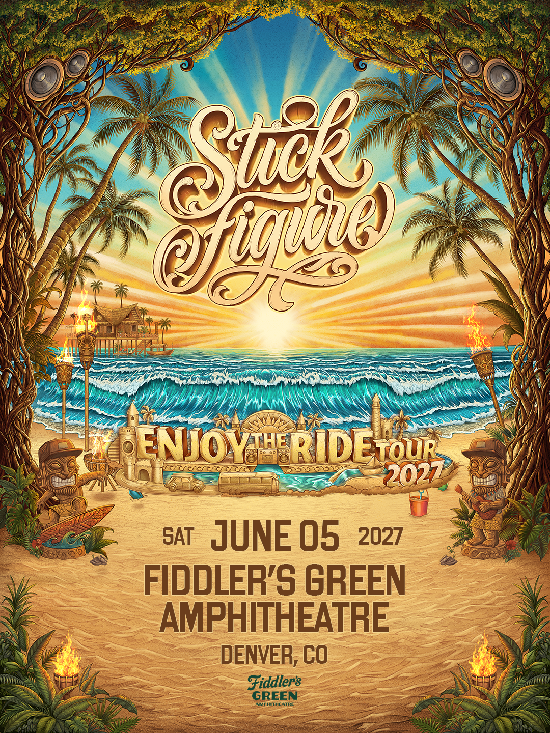 Stick Figure at Fiddlers Green in Colorado June 5, 2027 concert flyer